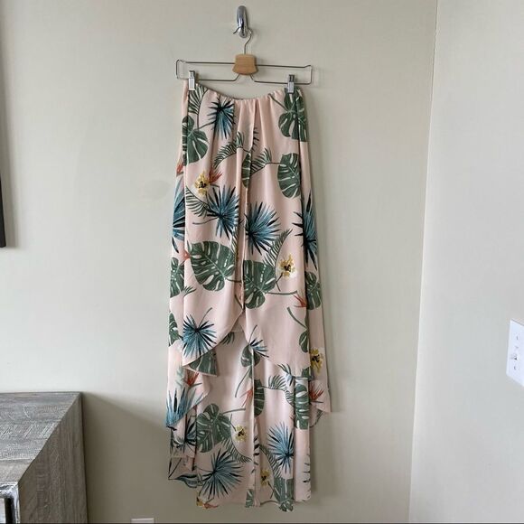 VICI-TROPICAL Leaf Print High Low Summer Skirt (Size:Small) - Picture 2 of 9